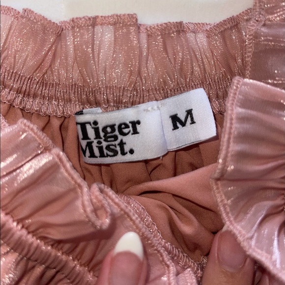 Pink Metallic Rutched Crop Top - Picture 2 of 2